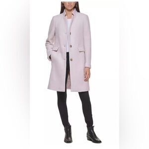 DKNY Single Breasted Boucle Walker Coat